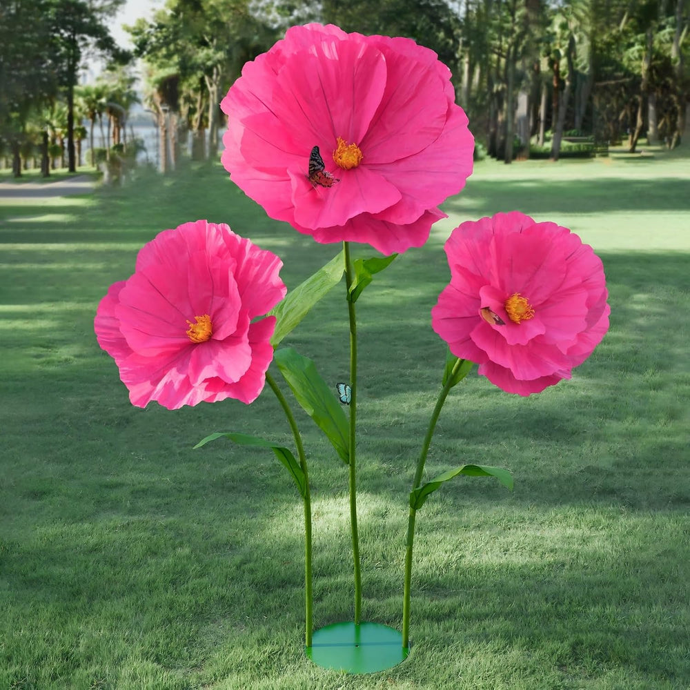 5.8 Ft Giant Artificial Flowers, Large Paper Flower with Stand