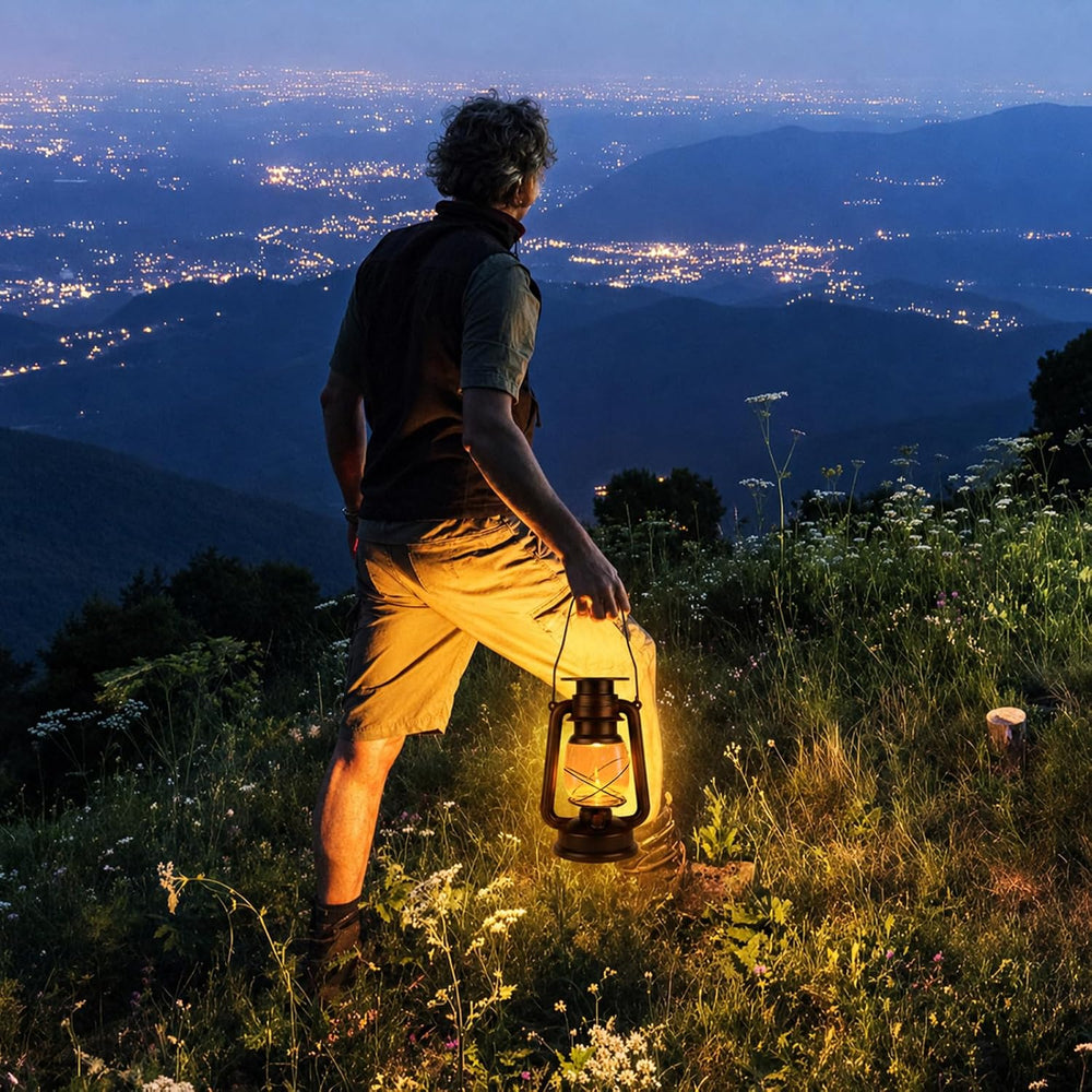 2 Pack Vintage Hanging Solar Lanterns Outdoor, IP65 Waterproof