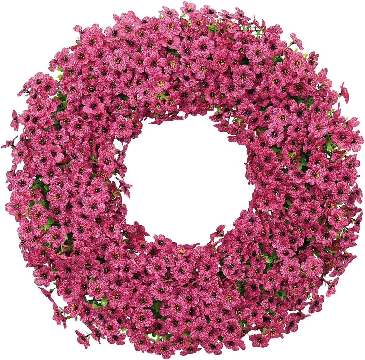 24" Fuchsia Artificial Floral Wreath for Front Door Outside All Seasons