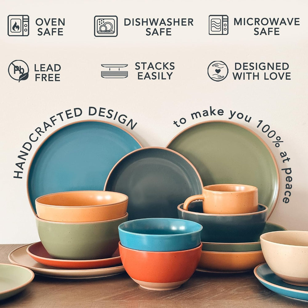 MORA Ceramic Artisan Matte Plates Set, 7.8 in - Set of 6 - The Dessert, Salad...