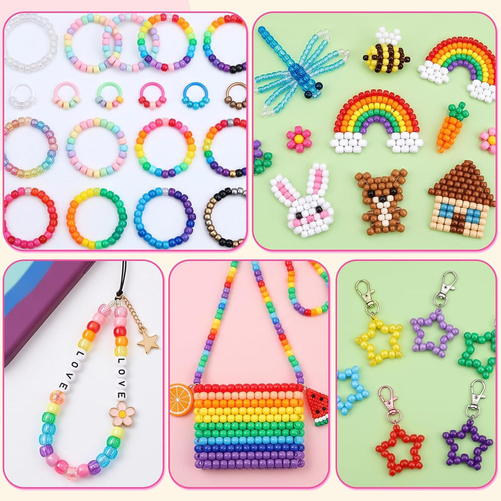 10000Pcs Pony Beads 48 Colors Bracelet Making Kit Kandi Beads Bulk