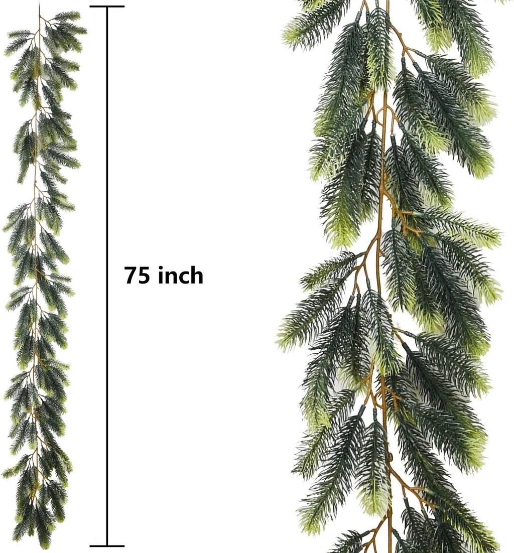 6 Feet Artificial Christmas Pine Garland Clearance, Winter Greenery Garland for Holiday Season Mantel Fireplace Table Runner Centerpiece Décor