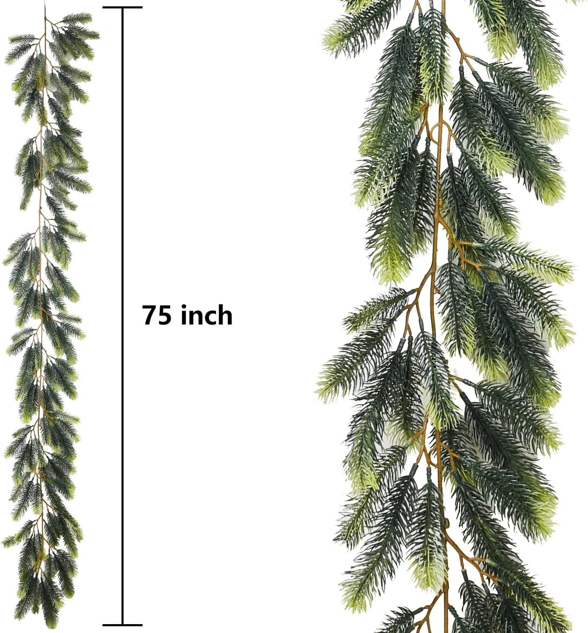 6 Feet Artificial Christmas Pine Garland Clearance, Winter Greenery Garland for Holiday Season Mantel Fireplace Table Runner Centerpiece Décor