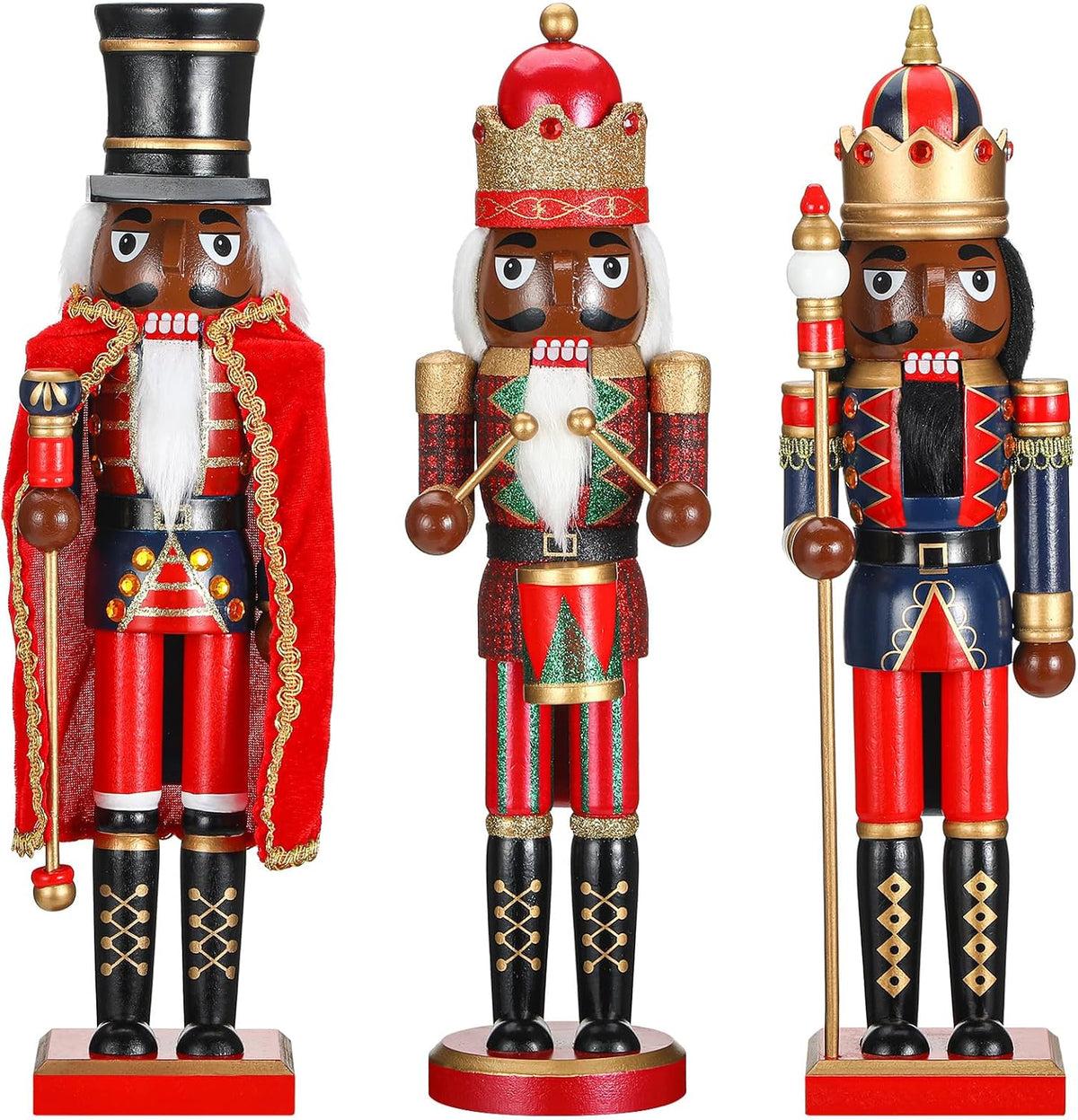 Geetery 3 Pcs Black Christmas Nutcracker Decor Nutcracker Figures