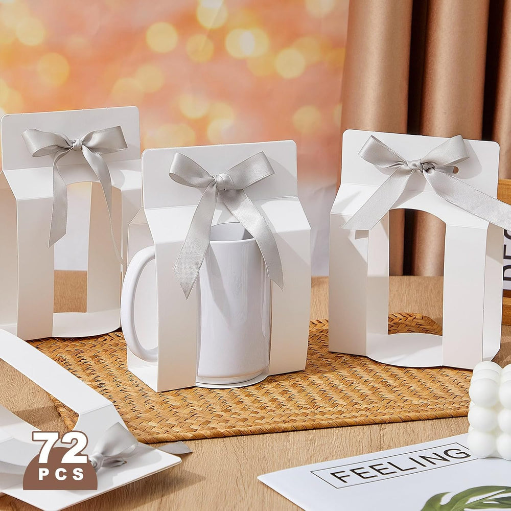 Kosiz 72 Pcs Sublimation Coffee Mugs Gift Bags with Window