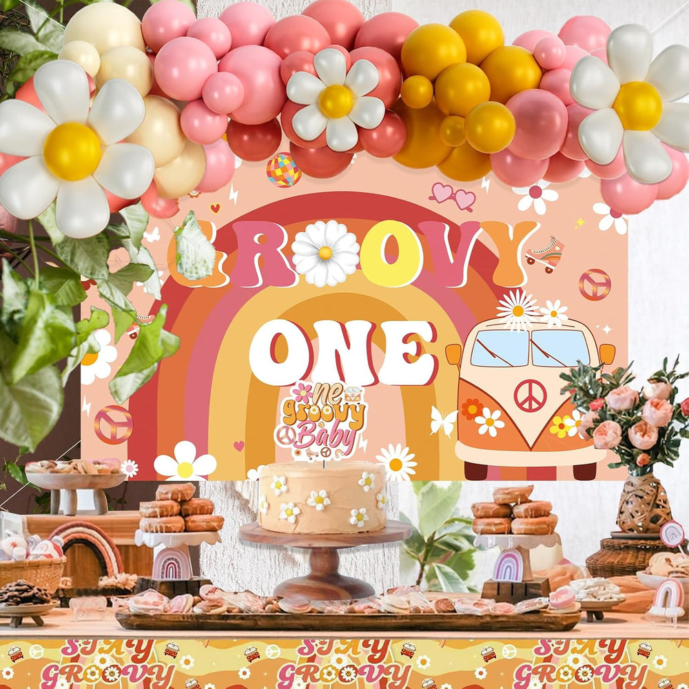 Party Inspo Groovy One Birthday Decorations Girl - First Birthday Decorations...