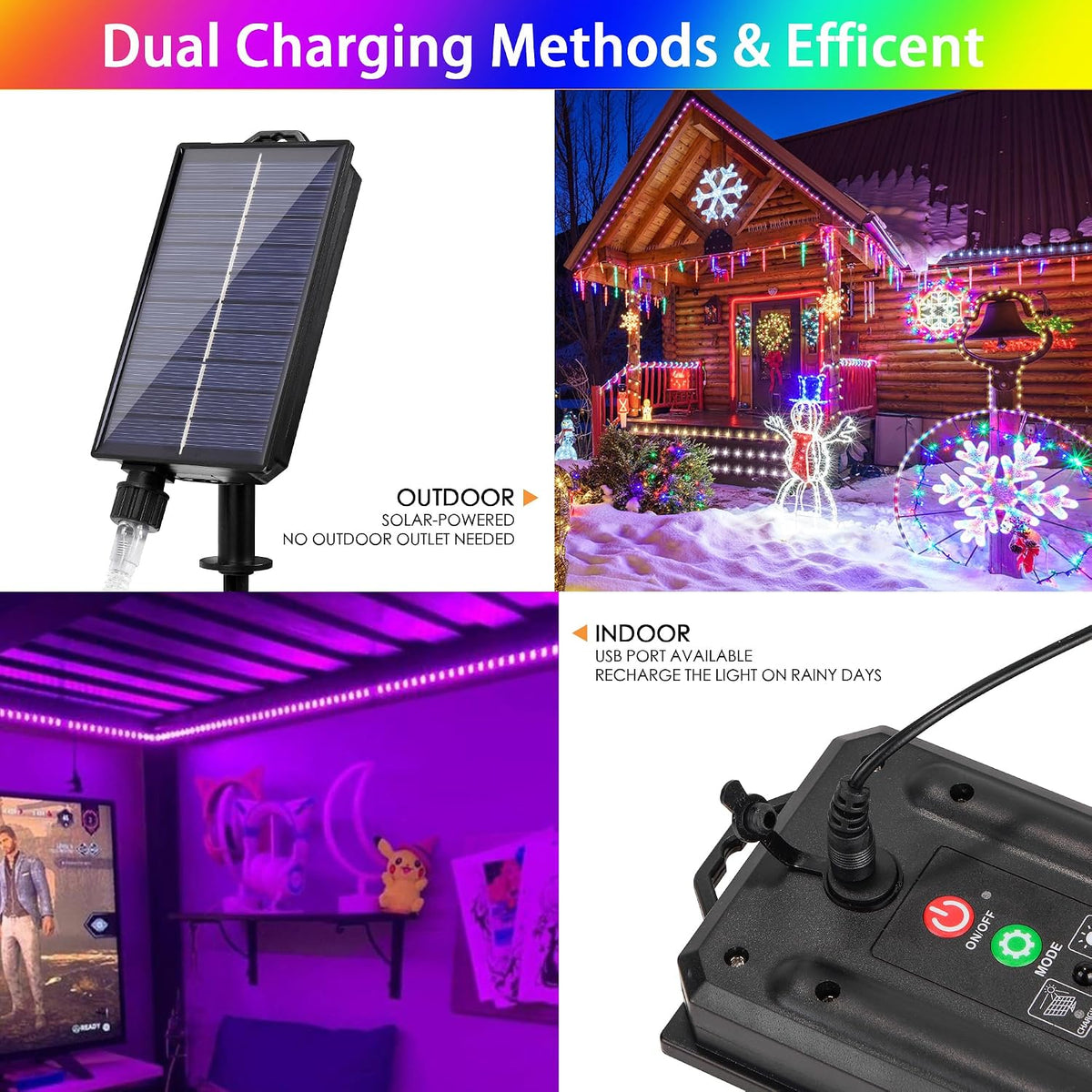 49ft solar rope lights outdoor waterproof trampoline light showing dimensions