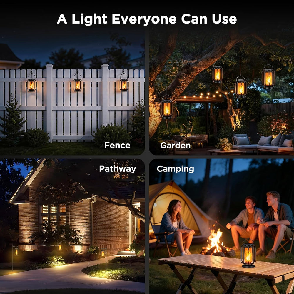 Gen2 Solar Lanterns Outdoor Lights with Ultra-Real Flame