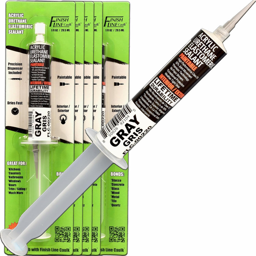 30mL Pre-Filled Precision Caulk Applicator Gray 5-Pack