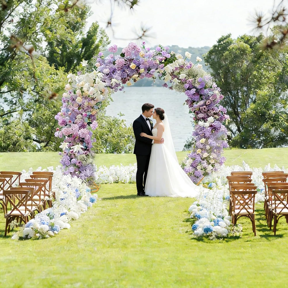 8ft Balloon Arch Stand,Round Backdrop Stand,Golden Circle Wedding Arch Frame ...