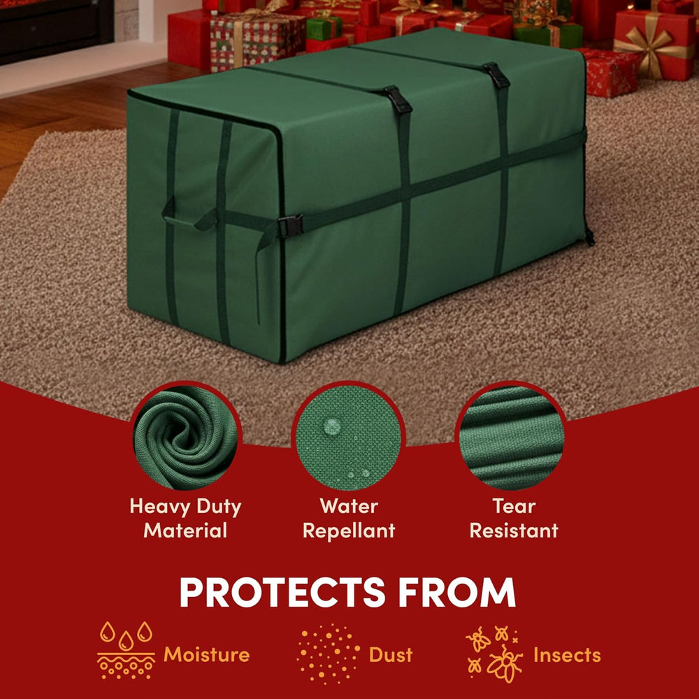 Elf Stor Christmas Tree Storage Bag with Handles, Green, 59” x 24” x 24”