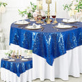ShinyBeauty Royal Blue Table Cloths for Party 2 Packs, 72X72 Inch Sequin Table Cloth Square Shimmer Tablecloth Overlay Blue Tablecloths Rectangular for Wedding, Birthday Tables