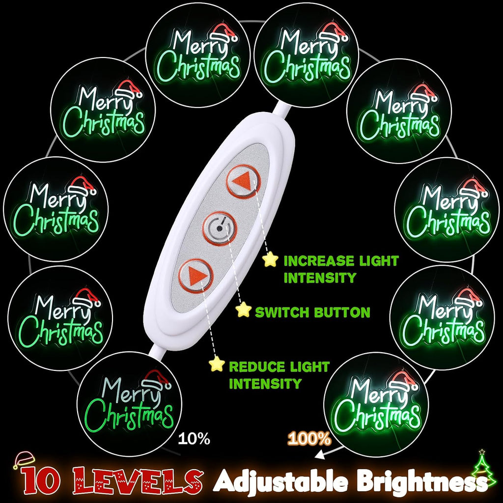 framics merry christmas neon sign for wall decor-10, side view