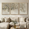 Large Vintage Framed 3 Piece Tree Wall Art for Living Room, 24x36 In