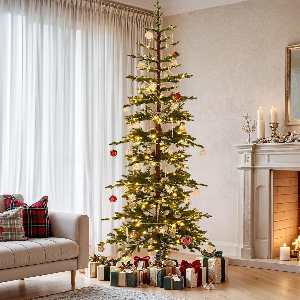YITAHOME 7.5ft Prelit Sparse Pencil Christmas Tree Aspen Fir with Remote
