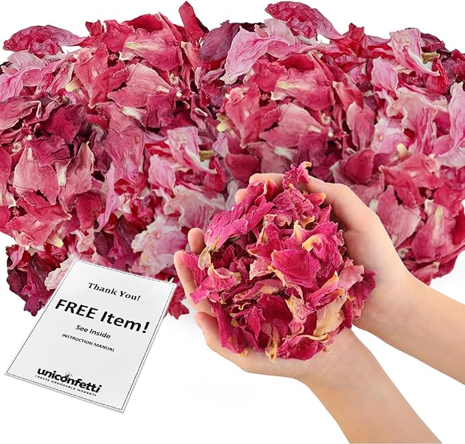 Dried Flower Red Peony Biodegradable Confetti - Real Flower Petals for Weddings, Flower Girl Toss, Wedding Send Off Ideas, Party Table Decoration | Boxed - 8oz (0.5lbs)