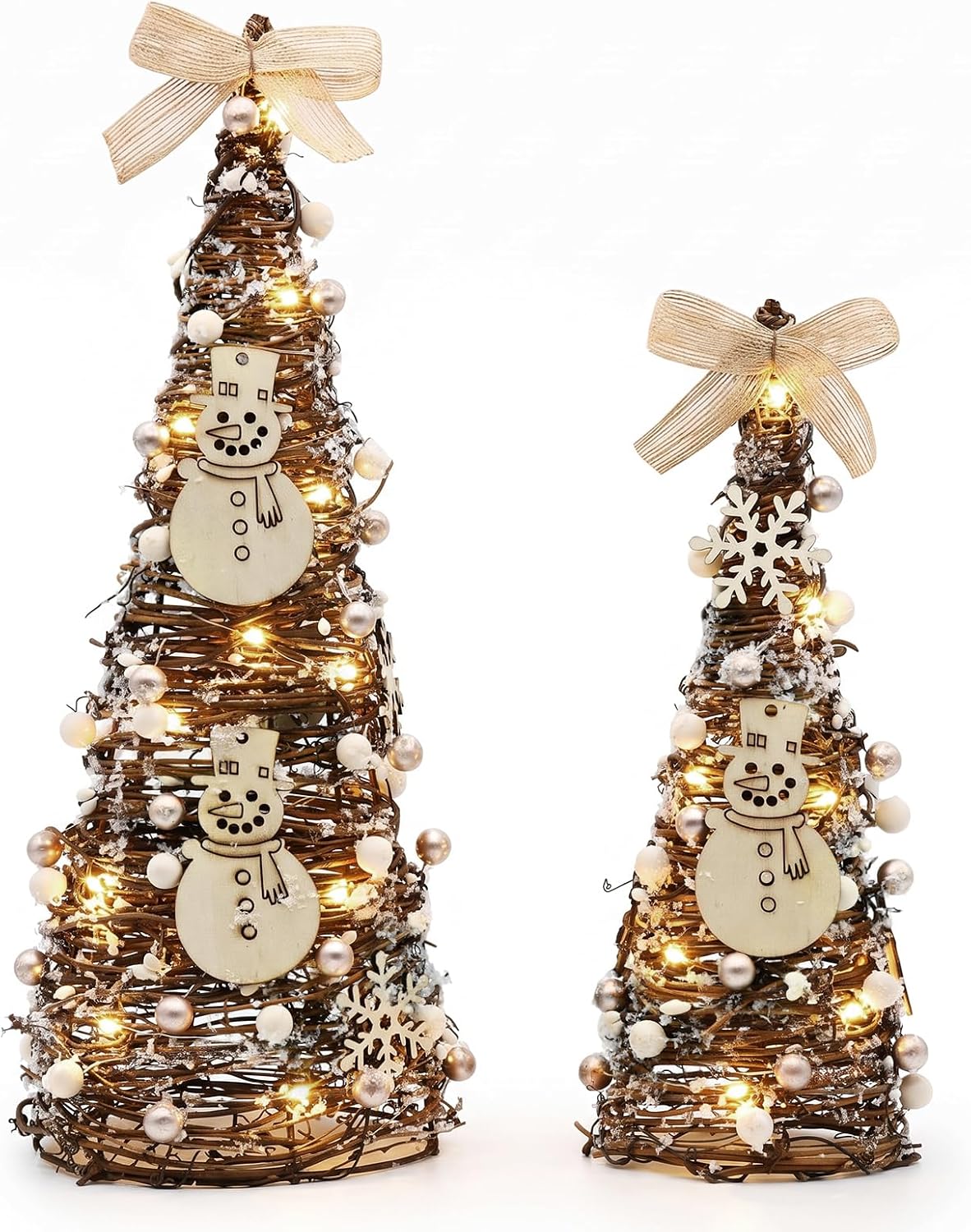 Christmas Table Tree,Snowman Winter Table Tree Decorations Centerpiece,LED