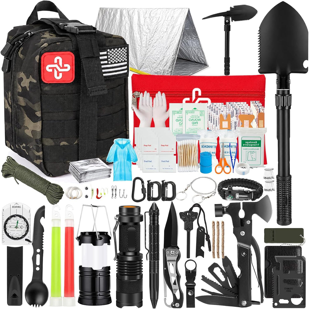 Survival Kit, 250Pcs Survival Gear First Aid Kit with Molle System Compatible...