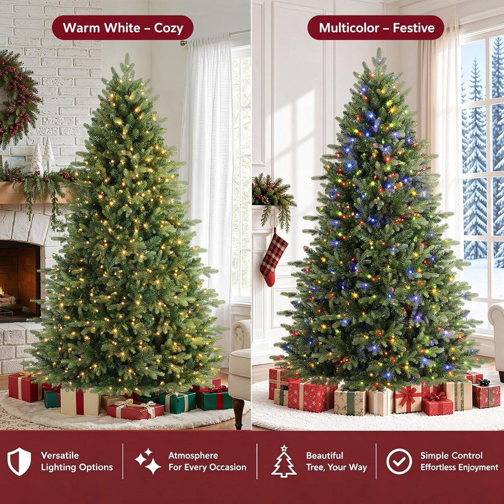 Alupssuc 5ft Prelit Artificial Hinged Fir Christmas Tree with Color Lights