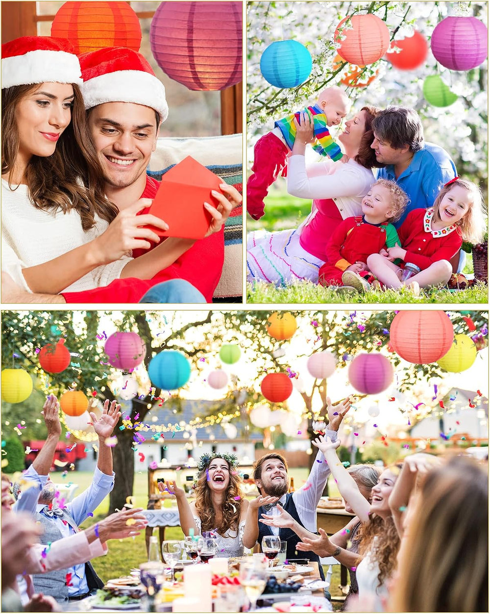 Treela 48 Pcs Paper Lanterns Party Decorations Round, Multicolor