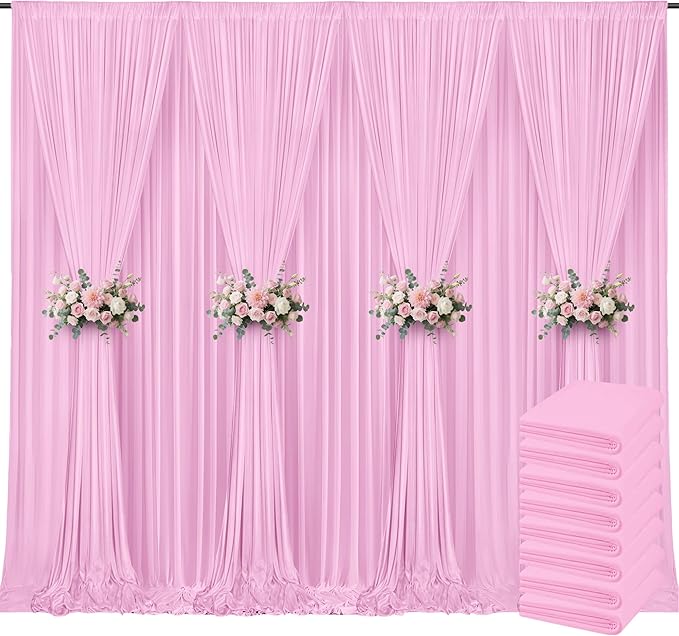 40x10ft Backdrop Curtains for Parties, 8 Panels 5x10ft Curtains Photography Drapes Rod Pocket Curtain Backdrop for Birthday Wedding Baby Shower Home Decor