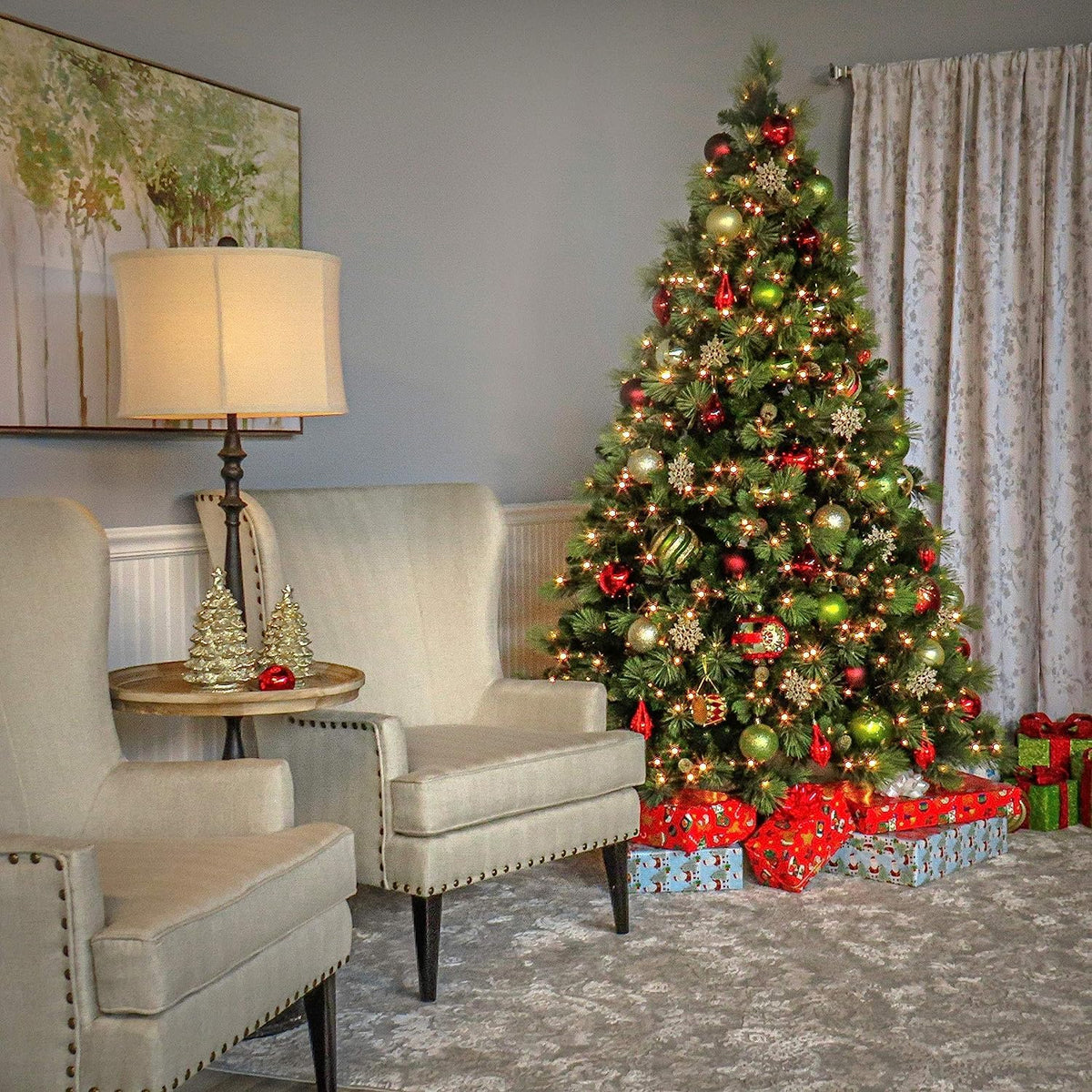 National Tree Company 6.5ft Pre-Lit Carolina Pine Artificial Christmas Tree