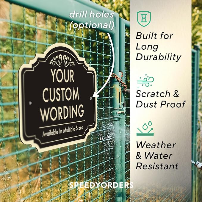 Custom Outdoor Metal Signs, Personalized Aluminum Sign - Driveway, Waterproof - Design 2 Black Charcoal 42x28 In