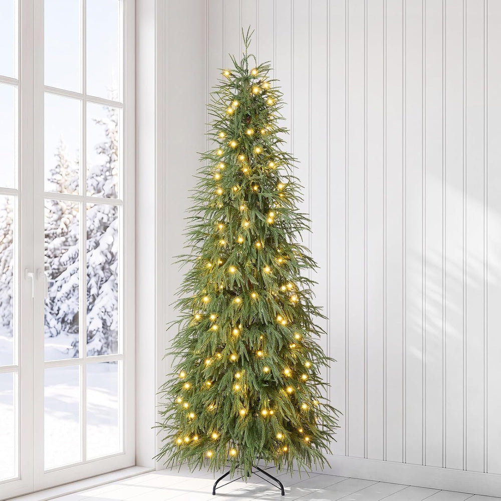 VeriNatural 7ft Prelit Christmas Tree - Artificial Norfolk Pine, 220 LEDs