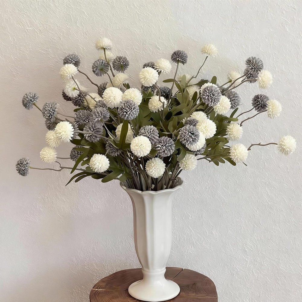 Artificial Flowers for Vase 10 Pcs, 20 Inch Fake Mums with Long Stems