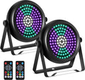 Strobe Lights for Halloween,2Pack 30W 126LEDs RGB+W+UV DJ Strobe Lights with Wireless Remote Control DMX512 Sound Activated DJ Stage Par Can Uplights for Wedding Party Club Christmas Lighting