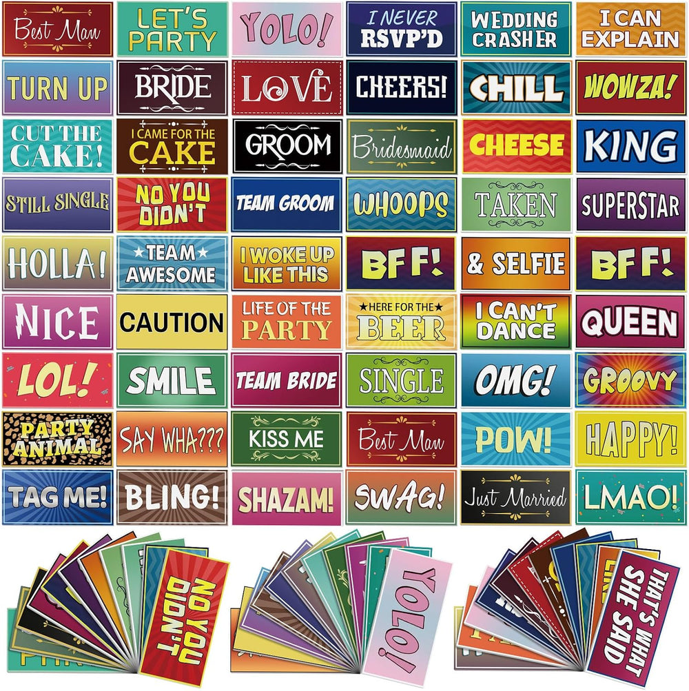 AceOrbit 64 Design Funny Photo Booth Props 32 Double Sided, Classic Style