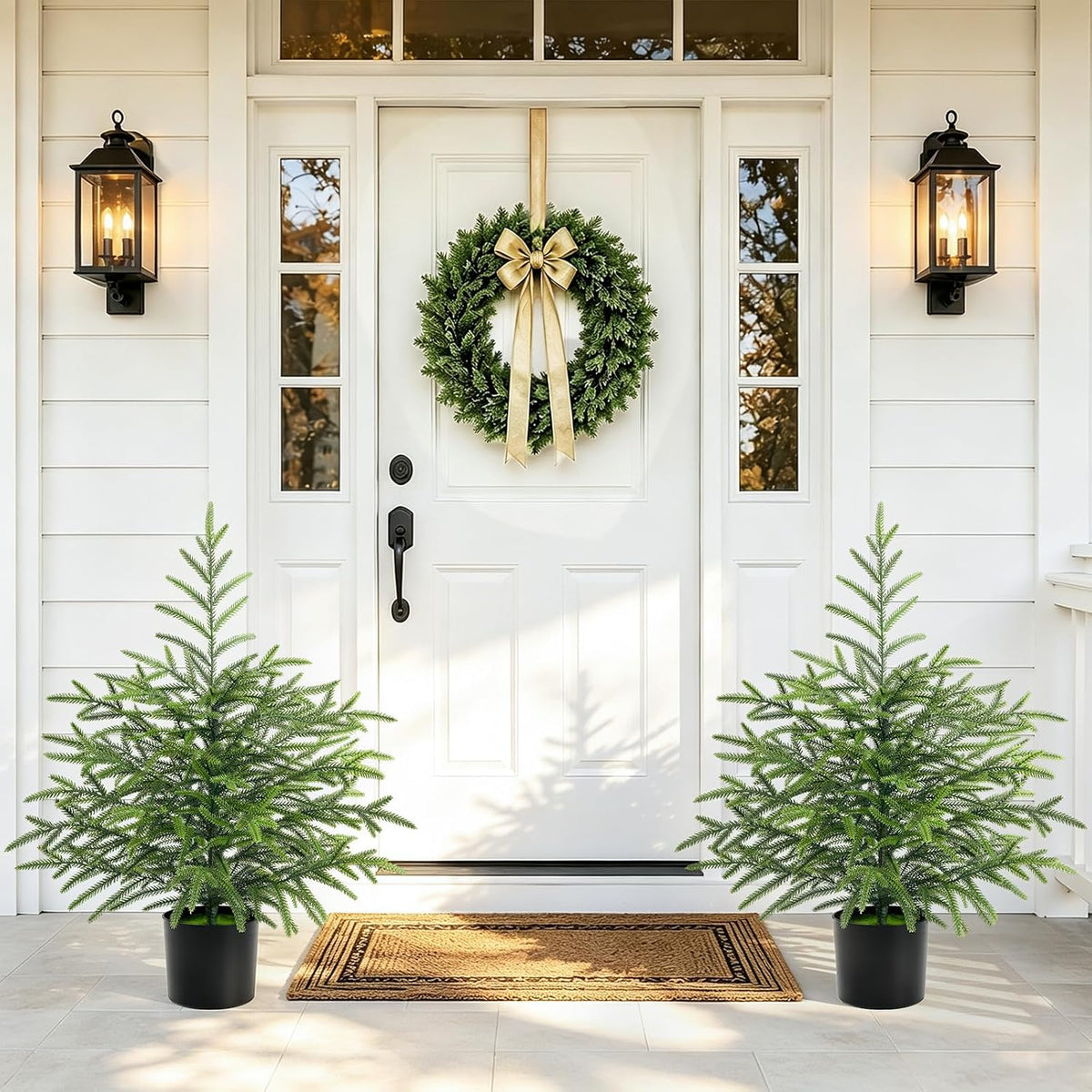 2 Ft Real Touch Christmas Tree with Lights, Realistic Norfolk Pine Tree