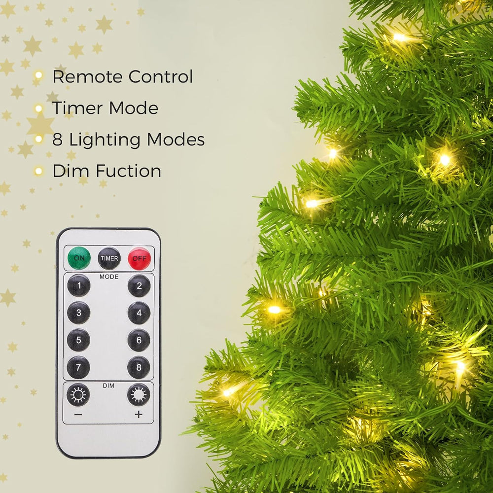 5ft Whimsical Christmas Tree with LED Lights - Artificial Christmas Tree with...