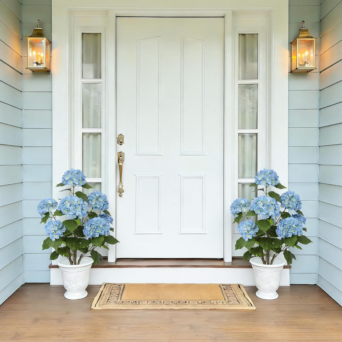 nafresh 3ft real touch faux hydrangea tree outdoor shown in use