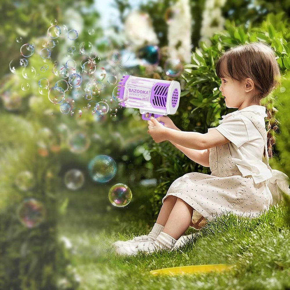 Deserthome Bubble Gun, Bazooka Bubble Machine Gun with Lights (Purple)