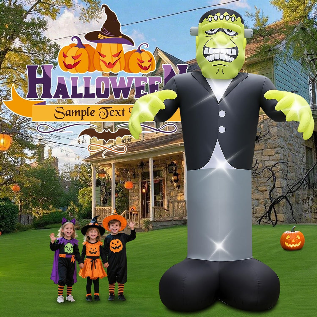 20ft giant outdoor halloween inflatables decorations frankenstein blow shown in use