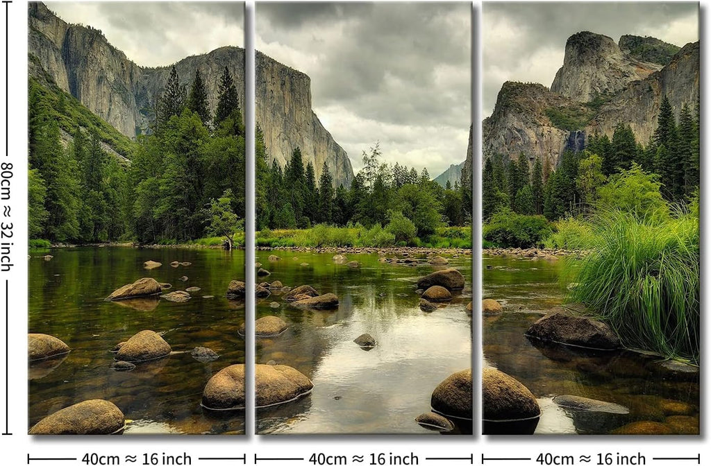 yosemite wall art nature national park canvas lake, front angle view