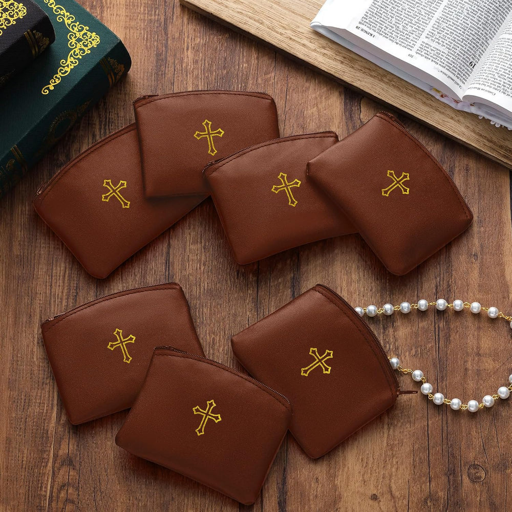 Shinylin 30 Pcs Rosary Pouches with Zipper Catholic Rosary Cases 4 x 3 Inches...