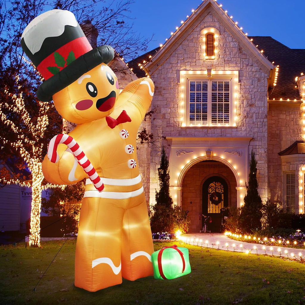 OurWarm 12FT Christmas Inflatables, Giant Gingerbread Christmas Decorations
