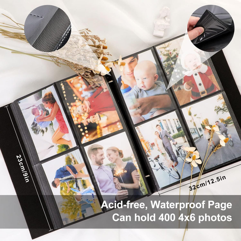 Ywlake Photo Album 4x6 1000 Vertical Pockets, Extra Large Capacity Linen Cove...