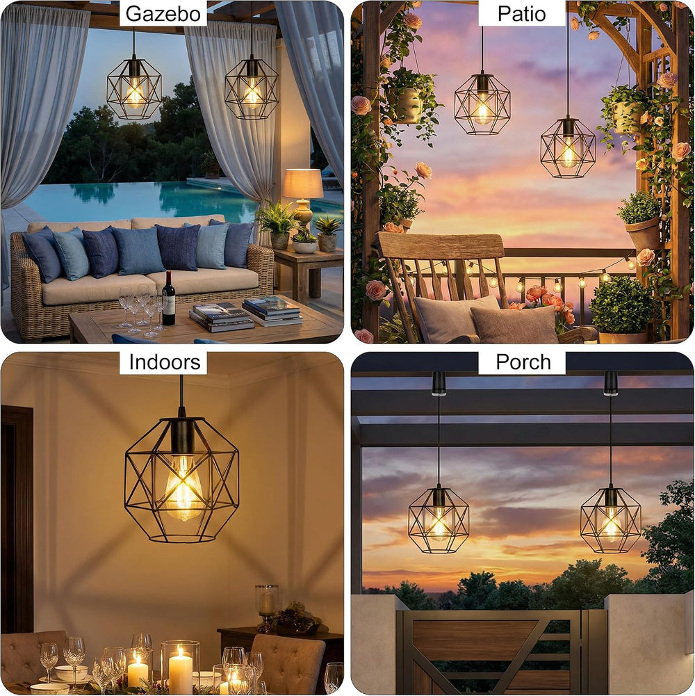Battery Operated Chandelier Outdoor, Remote Control Hanging Gazebo Lights