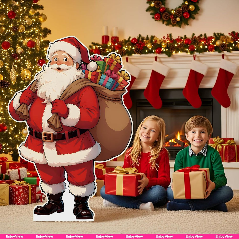 Xmas Cardboard Cutout Standup Santa Claus, 5FT, Party Photo Prop