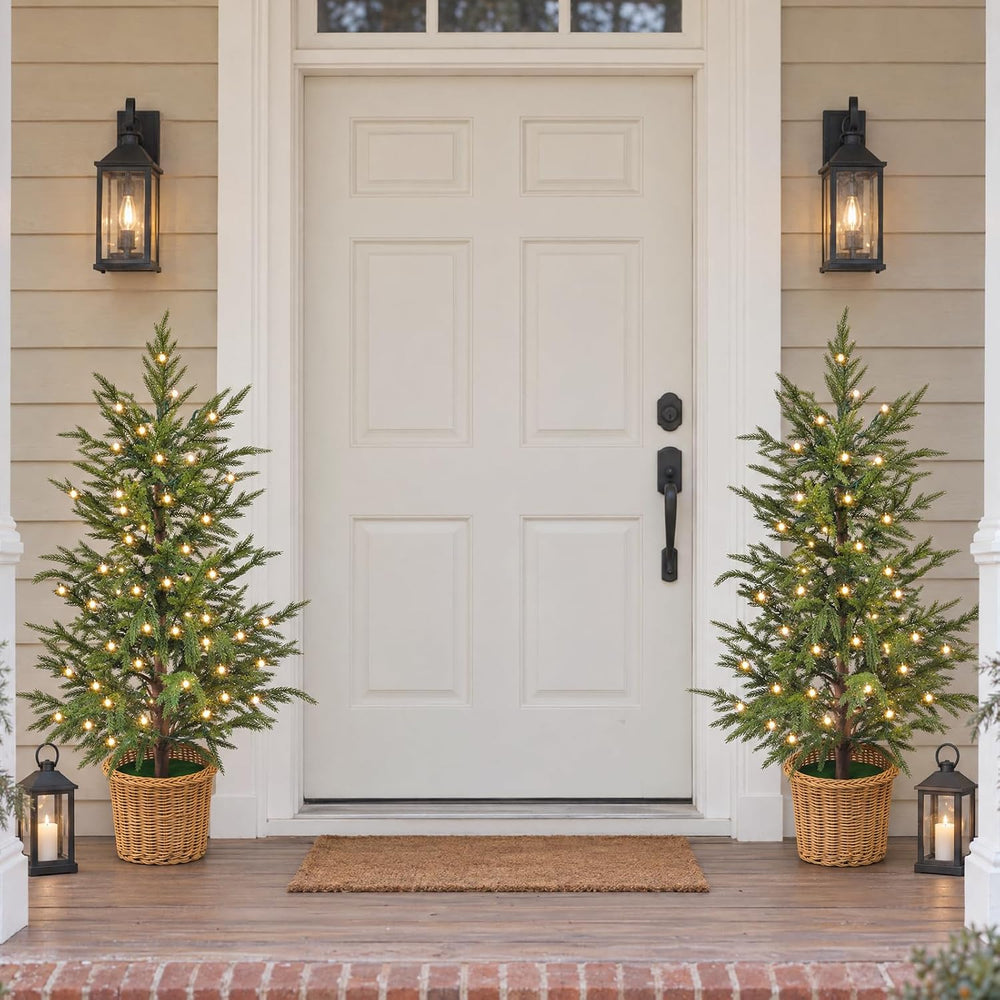 Christmas Decorations 3FT Pre-Lit Artificial Norfolk Pine Xmas Tree