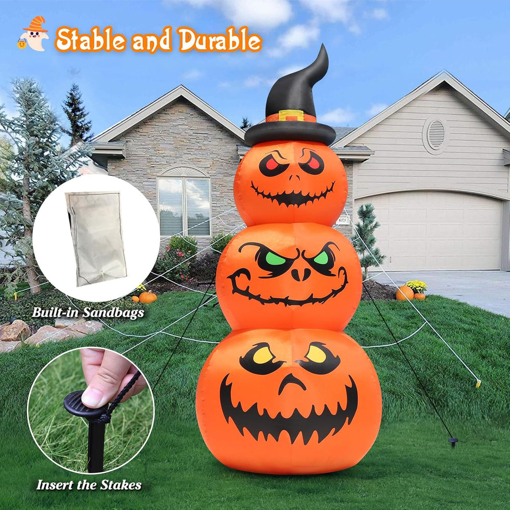 6 FT Halloween Inflatable Pumpkins Outdoor Yard Decorations, Blow up Pumpkins...