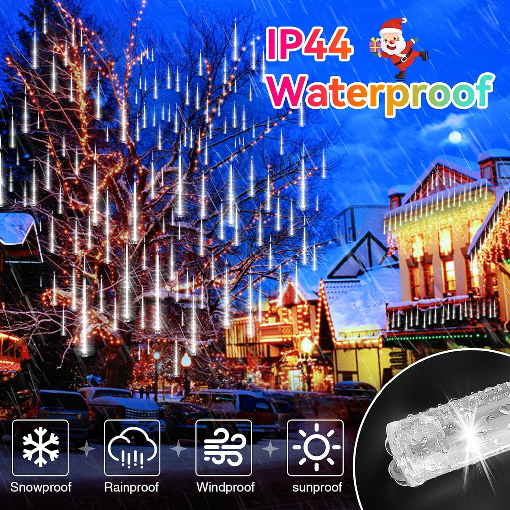 knonew 1080 led 30 tubes meteor shower lights, close-up detail