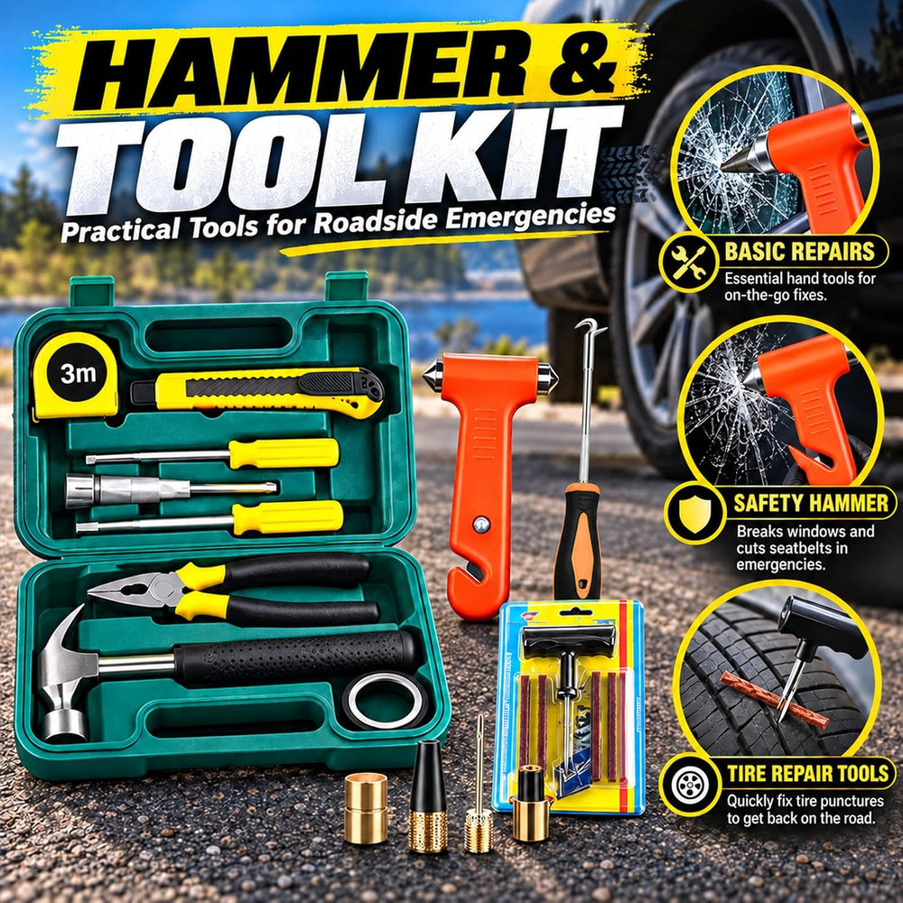 kewen Car Emergency Kit, Roadside Assistance Emergency Car Kit Jumper Cables,...
