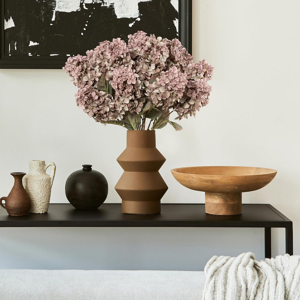 Fake Flowers Hydrangea Silk Flowers with Stems,Brown Flowers Fall Hydrangea A...