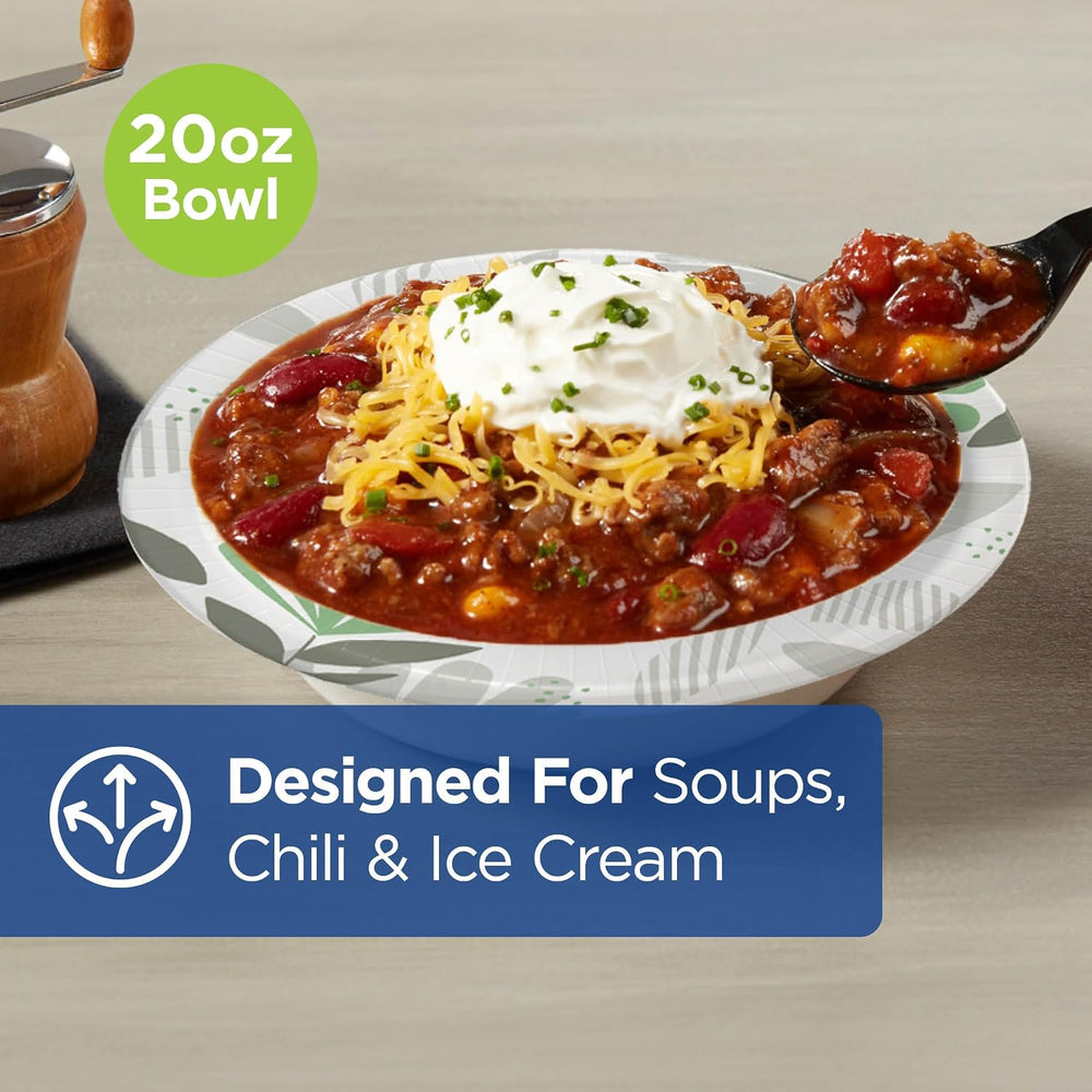 Dixie Ultra 20 oz Heavy-Weight Paper Bowls, Pathways, 500 Count, Bulk Case, 4...