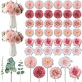 Suncalla 98pcs Artificial Flowers with Stems, Pink Color