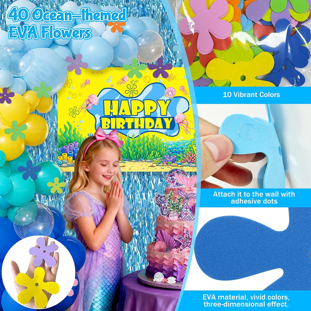 GAILROSO Sponge Birthday Decorations, Under the Sea Party Supplies